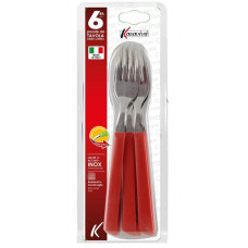 FORCHETTE SET6 INOX ROSSO (8pz)